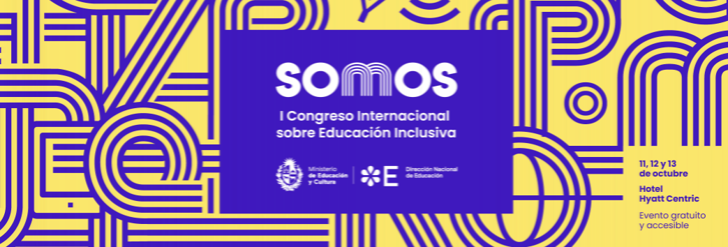 Imagen con la identidad gráfica de SOMOS, primer congreso internacional sobre educación inclusiva.